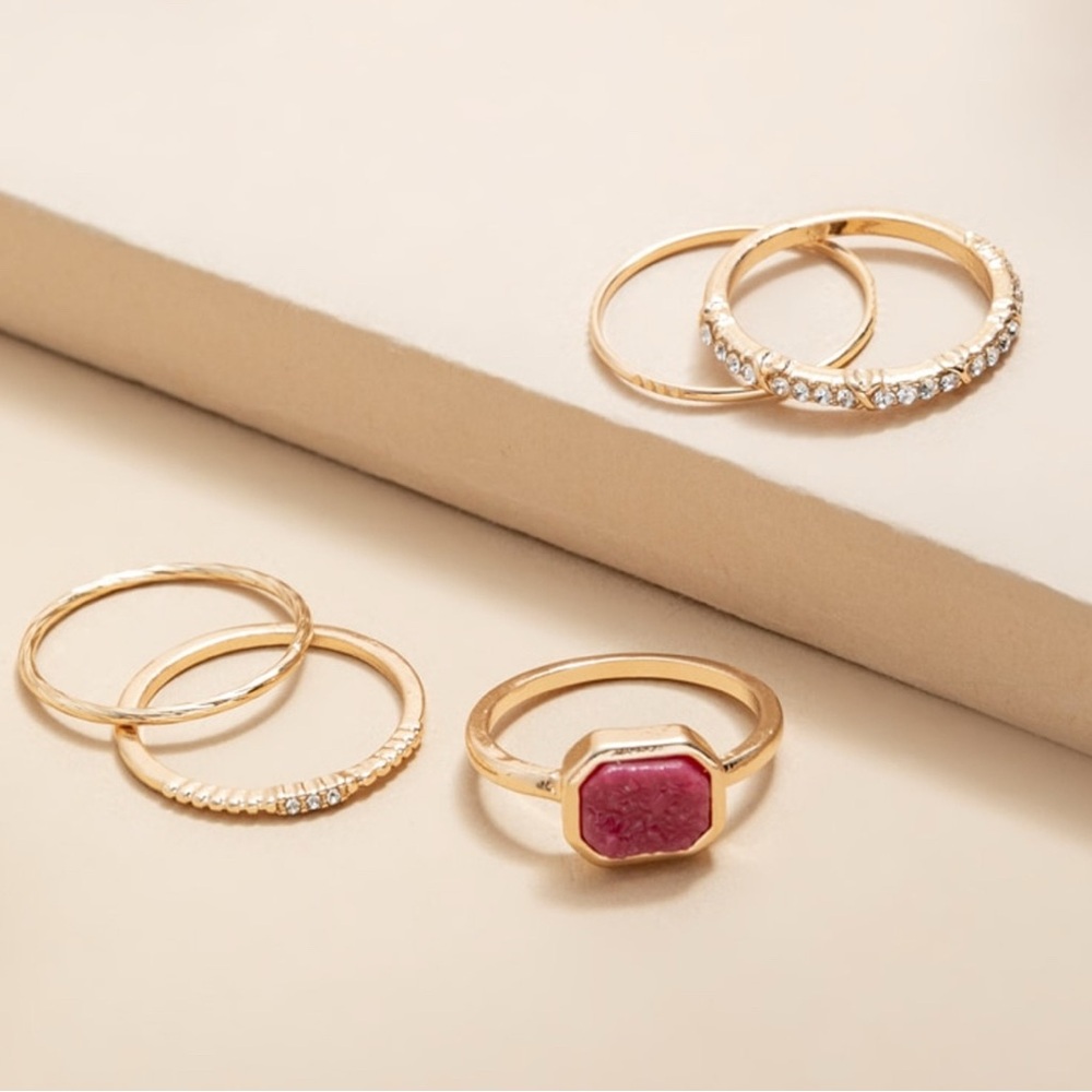 New Francesca’s Kim Mixed Style Ring Set - Picture 2 of 5